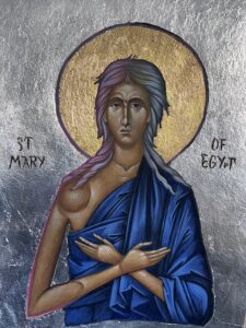 saint mary of egypt icon painting by basia mindewicz